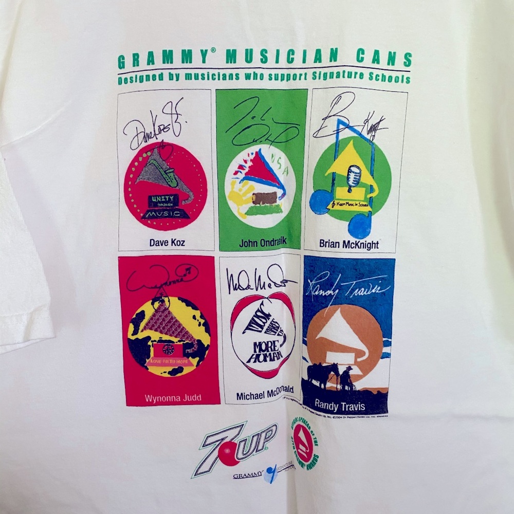 Vintage Autographed Grammys & 7Up T-Shirt